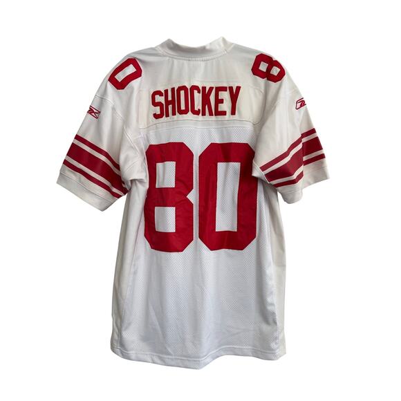Reebok White Red 80 Shockey NY Giants Football Jersey Sz 48 GS - Picture 5 of 5